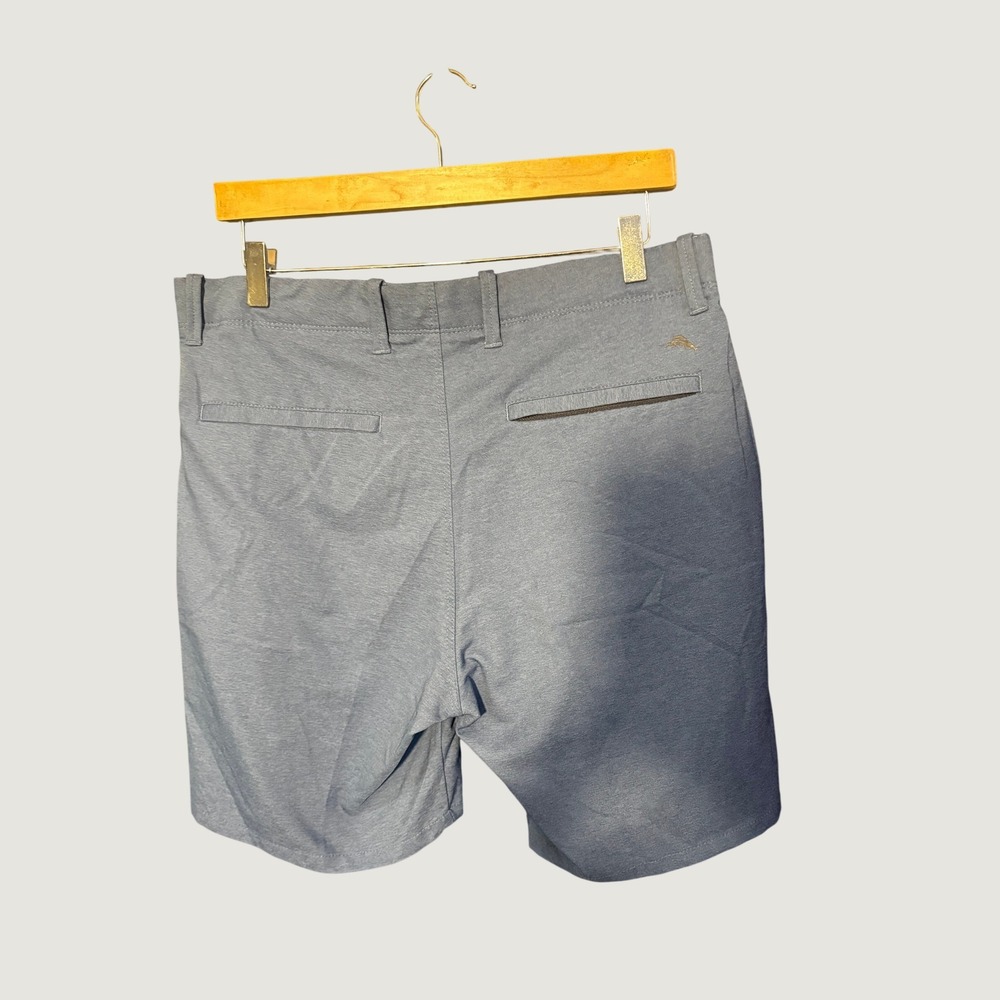 Tommy Bahama Boracay Shorts Mens 34 Blue Heathered Flat Front Stretch Casual - Picture 2 of 4